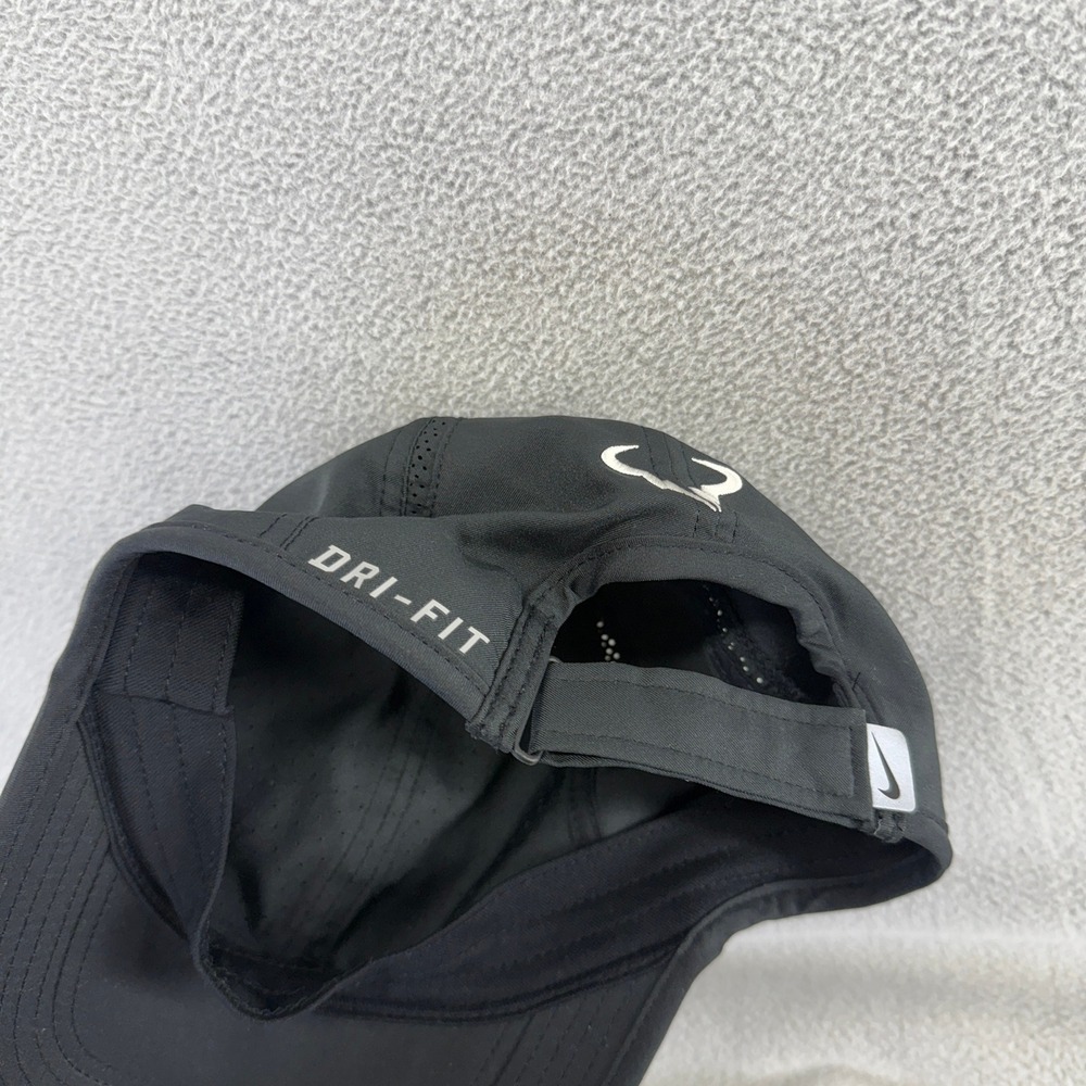 Nike Hat Mens Adjustable Black Rafael Nadal Bull Logo Tennis Featherlight DriFit - Picture 6 of 8